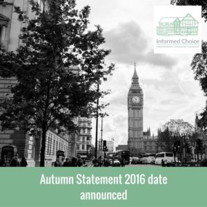 Autumn Statement 2016 date announced