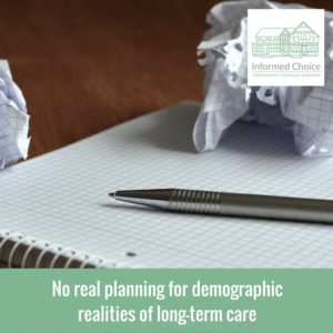 No real planning for demographic realities of long-term care