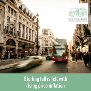 Sterling fall is felt with rising price inflation